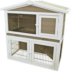 Konijnenhok Met Ren Grijs Wit 101 Cm