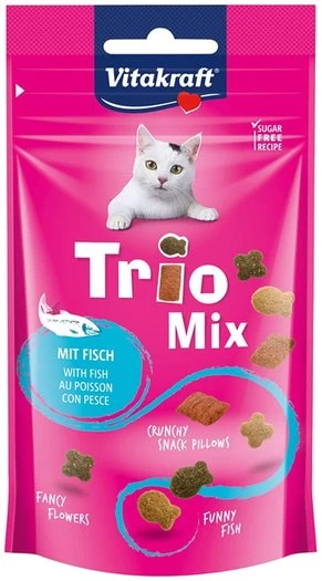 Vitakraft Trio Mix Vis Kattensnoepjes 60 Gram 3 Vitakraft Trio Mix Vis Kattensnoepjes 60 Gram
