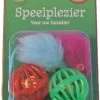 Kattenspeelgoed - 2 Ballen En 2 Bontmuizen -Dieren Verkoop 1568891769