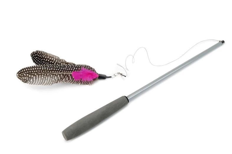 Beeztees Telescopische Kattenhengel Met Veertjes. 3 Beeztees Telescopische Kattenhengel Met Veertjes.